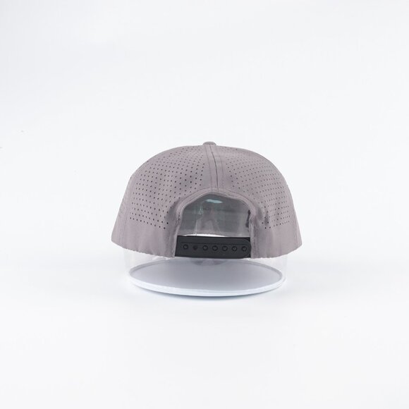 Blank 5 Panel Performance Structured Hats- 12 pack in Color Gray - Picture 2 of 6